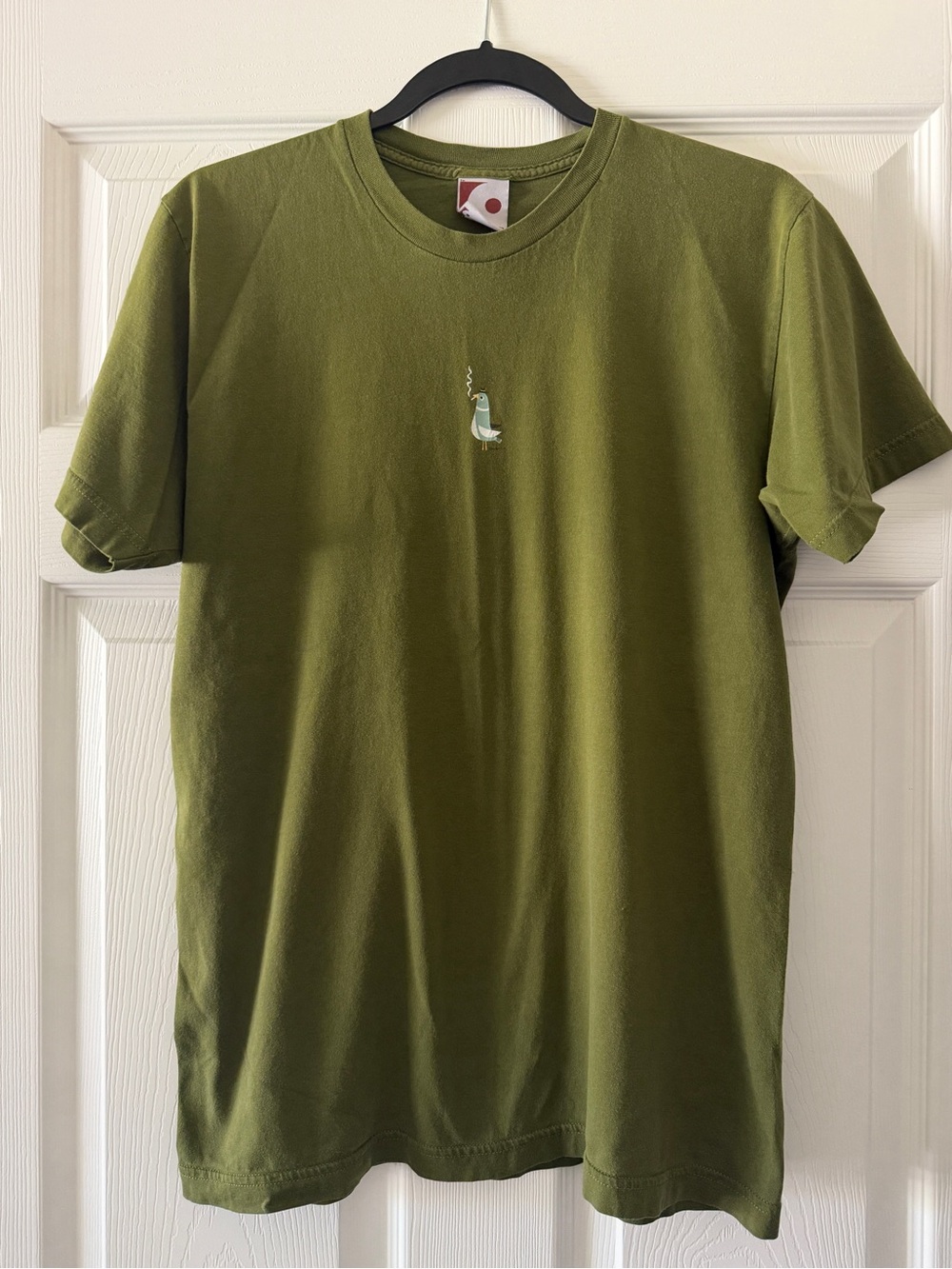 Gama-Go Olive Smoking Pigeon Short-Sleeve Graphic Tee